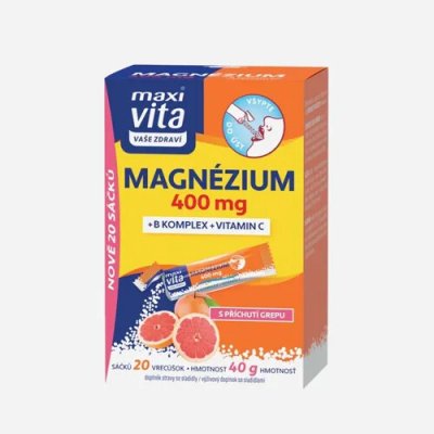 Maxi Vita Magnézium 400 mg, B komplex a vitamin C 5 x 20 sáčků – Hledejceny.cz