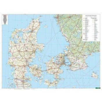 Freytag & Berndt Dánsko - nástěnná mapa 124 x 95 cm Varianta: bez rámu v tubusu, Provedení: laminovaná mapa v lištách
