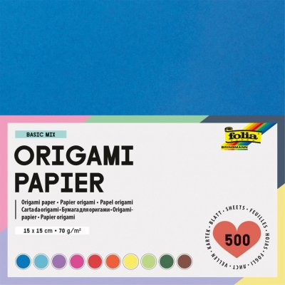 Folia Bringmann Origami papír mix 10 barev 500 listů 15x15 cm – Zboží Dáma