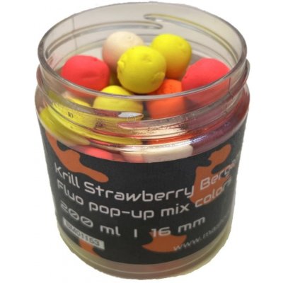 Mastodont Baits Fluo Pop-Up Boilies 200ml 16mm Krill Strawberry Bergamont – Zboží Mobilmania