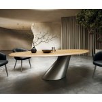 DELIFE Edge oválný 280 x 130 x 2,5 dub přírodní Cono kov stříbrná Flow-Edge – Hledejceny.cz