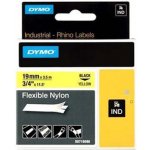 Dymo Rhino 18491, S0718090, 19mm x 3,5m černý tisk / žlutý podklad, originální páska – Hledejceny.cz