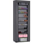 Textilní botník, grafitový, 28x58x175 cm | Massido – Zbozi.Blesk.cz