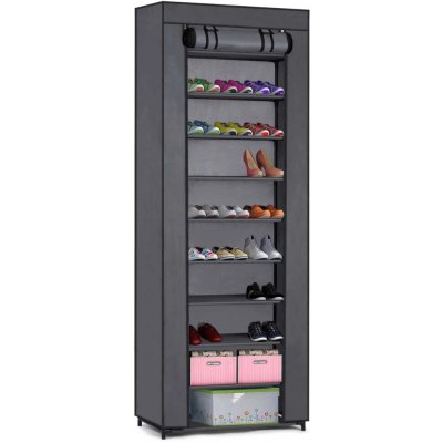 Textilní botník, grafitový, 28x58x175 cm | Massido – Zbozi.Blesk.cz