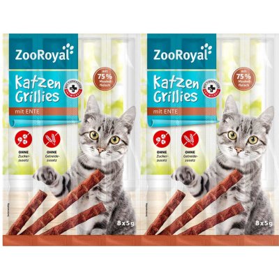 ZooRoyal grilované tyčinky pro kočky s kachním masem 32 x 5 g