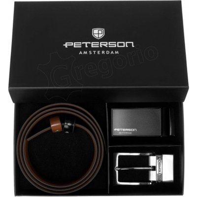 Peterson dárková kožená sada pásek a dvě přezky Son – Zboží Dáma