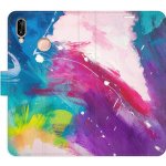 Pouzdro iSaprio Flip s kapsičkami na karty - Abstract Paint 05 Huawei P20 Lite