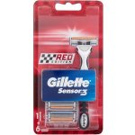 Gillette Sensor3 Red + 6 ks hlavic – Hledejceny.cz