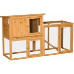 PawHut dřevěná králíkárna Ruigi 1410 x 600 x 860 mm – Zboží Dáma