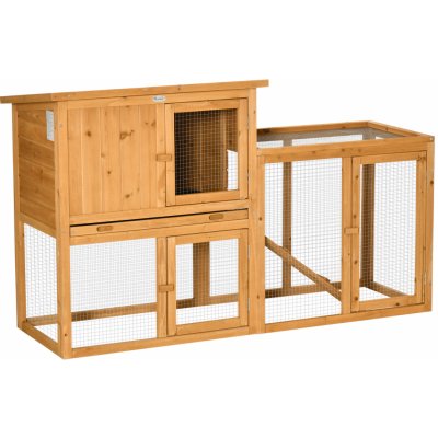 PawHut dřevěná králíkárna Ruigi 1410 x 600 x 860 mm – Zboží Dáma