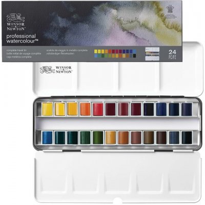 Winsor & Newton Professional Akvarelové barvy sada 24 ks – Sleviste.cz