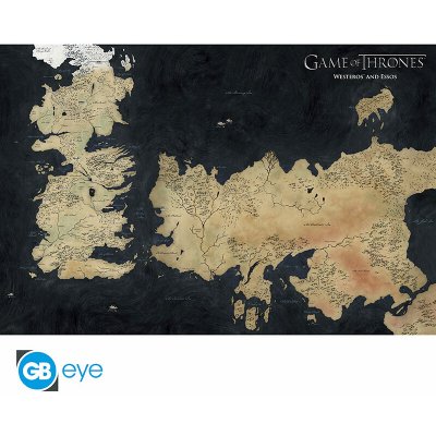 ABYstyle Maxí plakát mapa Westeros a Essos, Hra o trůny (Game of Thrones) – Sleviste.cz