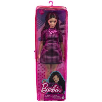 Barbie ModelkabČerno-Růžové Kostkované Šaty