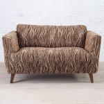 GA.I.CO bielastický potah na sedačku - dvojkřeslo Universo Nový žíhaný hnědý 120 - 160 cm – Sleviste.cz