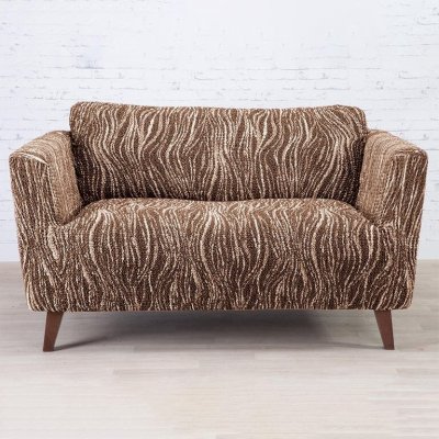 GA.I.CO bielastický potah na sedačku - dvojkřeslo Universo Nový žíhaný hnědý 120 - 160 cm – Sleviste.cz