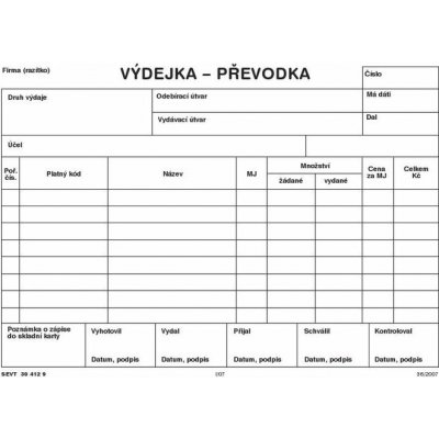 Sevt 304129 Výdejka převodka A5 100 listů – Zboží Živě