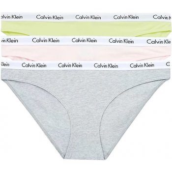 Calvin Klein 3 PACK dámské kalhotky Bikini QD3588E13X růžová žlutá šedá od  783 Kč - Heureka.cz