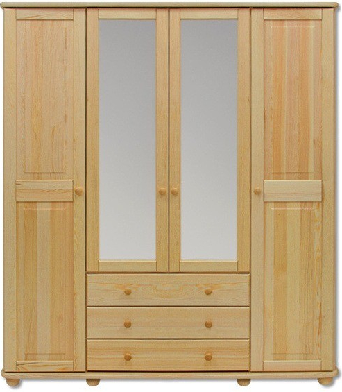 Nábytek z lesa Šatní skříň Country 4+3PL SF130 masiv borovice 165 x 190 x 60 cm