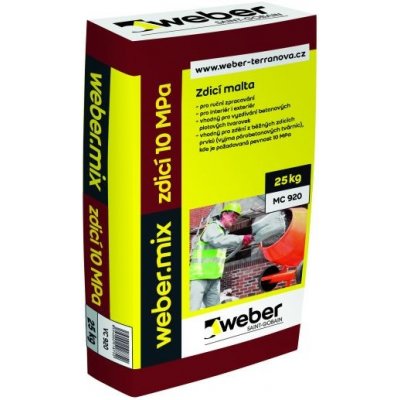 Suchá maltová směs pro zdění Weber mix zdící 10MPa 25 kg – HobbyKompas.cz