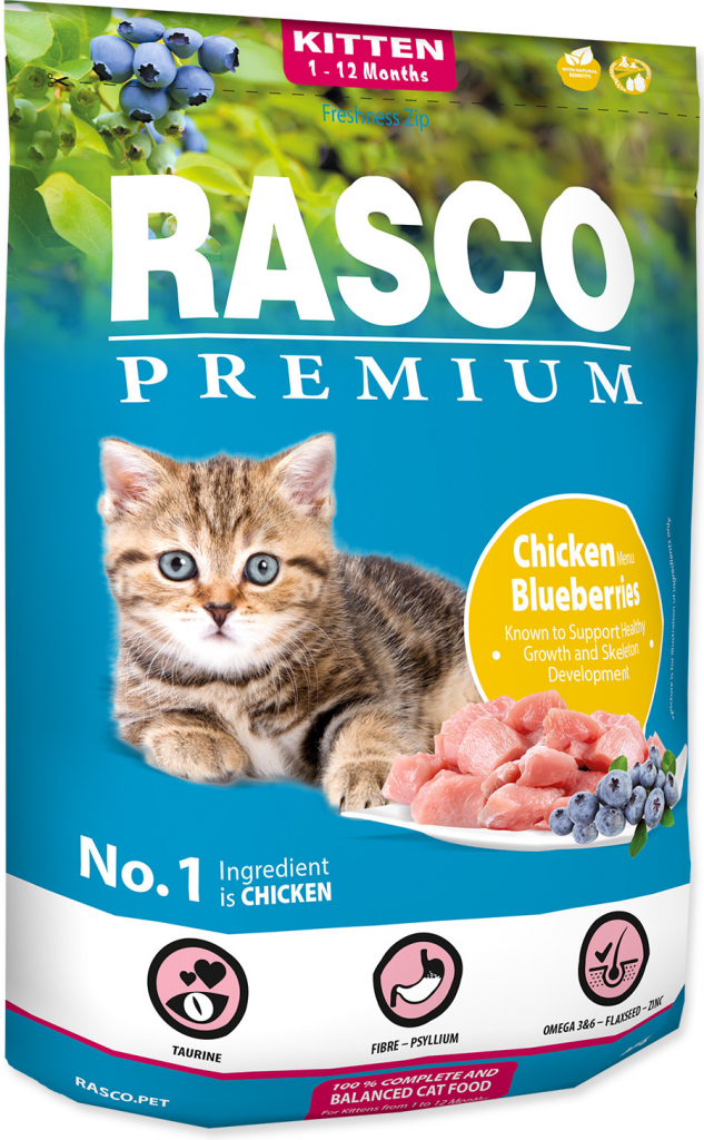 Rasco Premium Kitten, chicken, blueberries 400 g