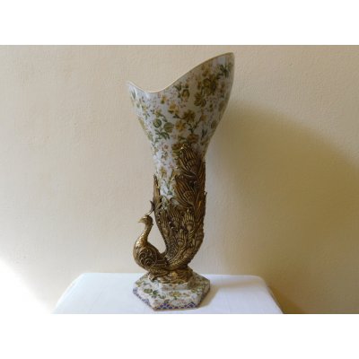 PORCELÁNOVÁ SECESNÍ VÁZA S BRONZOVOU MONTÁŽÍ – Hledejceny.cz