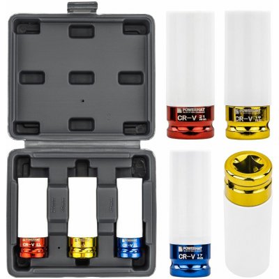 POWERMAT Nástrčné hlavice 1/2" 17, 19, 21 mm na ALU disky - PM-ZNU-1721T – Zboží Dáma