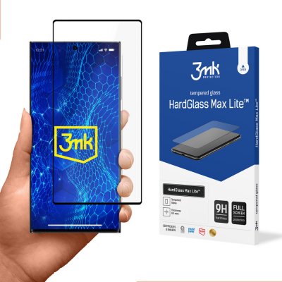 3MK HardGlass Max Lite Samsung Galaxy S23 Ultra black Fullscreen Glass Lite 5903108499651 – Zboží Mobilmania