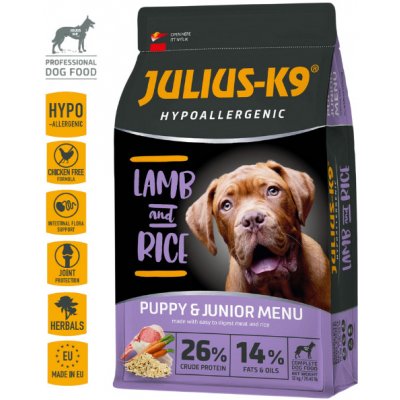 Julius K9 Puppy Hypoallergenic JEHNĚ A RÝŽE 12 kg – Zboží Mobilmania