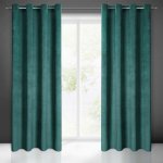 EUROFIRANY ZATEMŇOVACÍ ZÁVĚS NA KROUŽCÍCH ELIZA 140X250 CM TMAVĚZELENÁ – Sleviste.cz