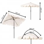 SPRINGOS PALMA GU0039 Zahradní slunečník 230 cm, krémový – Hledejceny.cz