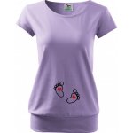 Bezvatriko tričko s potiskem pro budoucí maminky nožičky Fialová – Zboží Dáma