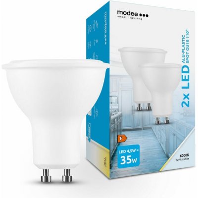 Modee Smart Lighting LED Spot Alu-Plastic žárovka GU10 4,5W studená bílá ML-GU10P6000K4,5WB2 – Zboží Živě