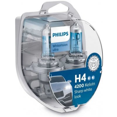 Philips White Vision ultra Sada žárovek 2xH4 12V 60/55W P43t-38 12342WVUSM – Zbozi.Blesk.cz