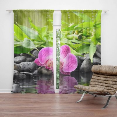 Sablio Závěs Růžová orchidej: 2ks 140x250cm – Hledejceny.cz