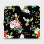 Pouzdro Mobiwear parádní flip Apple iPhone 6 / iPhone 6s - VD09S Ptáčci a květy – Zboží Mobilmania
