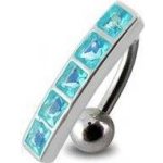 Šperky4U stříbrný piercing do pupíku se štítem obrácený BP01162-Q – Zboží Mobilmania