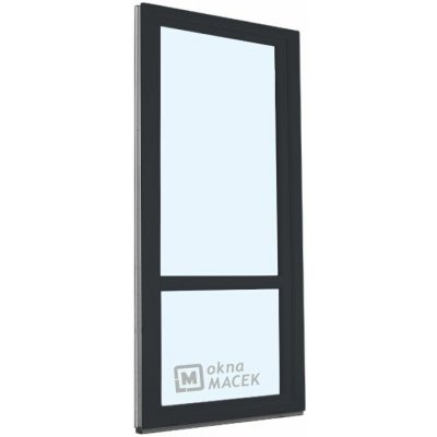 Kömmerling balkonové dveře 70 AD s příčkou levé antracit/antracit 80 x 220 cm s klikou+ PVC rám – Hledejceny.cz