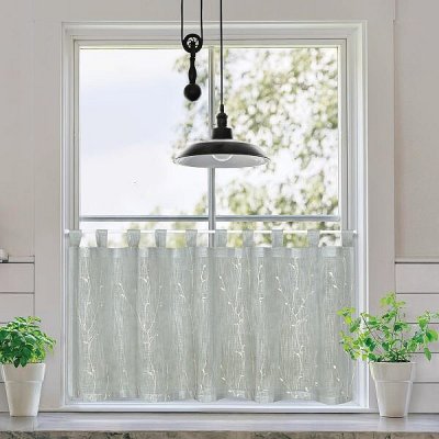 NATURE Gerster hotová záclona VYŠÍVANÉ VĚTVIČKY BÍLÉ 50 x 150 cm – Hledejceny.cz