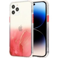 Pouzdro AppleKing mramorované odolné proti poškrábání iPhone 14 Pro - červené