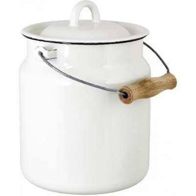 Strömshaga Bílá smaltovaná konvice na mléko Emil´s Enamel Offwhite 3L – Zboží Dáma