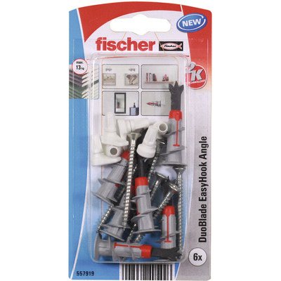 Vruty a hmoždinky Fischer 6 x 44 mm DUOBLADE+EASYHOOK, skobičky, sada – Hledejceny.cz
