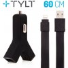 2v1 nabíjecí sada TYLT pro Apple zařízení - autonabíječka 2x USB (2.1A) + MFi kabel Lightning - černá