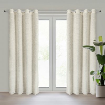 Eva Minge ZÁVĚS NA KROUŽCÍCH TIFFANY 135X250 CM KRÉMOVÁ – Hledejceny.cz