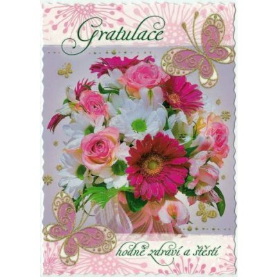 Pohlednice Květiny přání 15 – Zboží Dáma