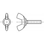 PROFISTYL DIN 316 AF Šroub křídlový, americká forma AF pozink Varianta: DIN 316 AF Šroub křídlový, americká forma AF ZnB M10x20 – Zboží Mobilmania