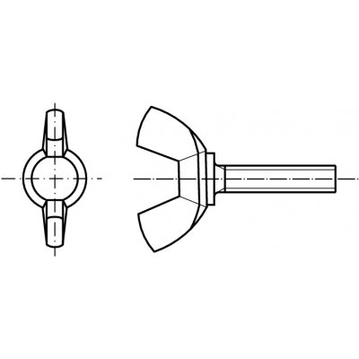 PROFISTYL DIN 316 AF Šroub křídlový, americká forma AF pozink Varianta: DIN 316 AF Šroub křídlový, americká forma AF ZnB M10x20 – Zboží Mobilmania