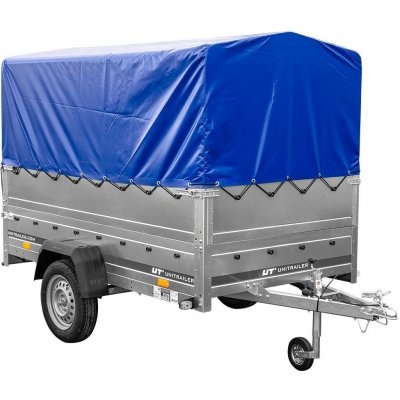 UNITRAILER GARDEN 230 FD s bočnicemi BIS, rámem H-800 a modrým krytem – Sleviste.cz