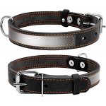 Petproducts Reflexní kožený obojek – Zboží Dáma