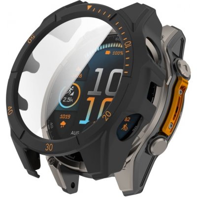 VSECHNONAMOBIL 93955 LUNET FULL COVER Plastový kryt se sklem pro Garmin Fenix 8 AMOLED 51mm BLACK ORANGE – Hledejceny.cz