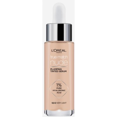 L'Oréal Paris True Match Nude Plumping Tinted Serum tónující sérum s 1% kyseliny hyaluronové 0,5-2 Very Light 30 ml – Hledejceny.cz